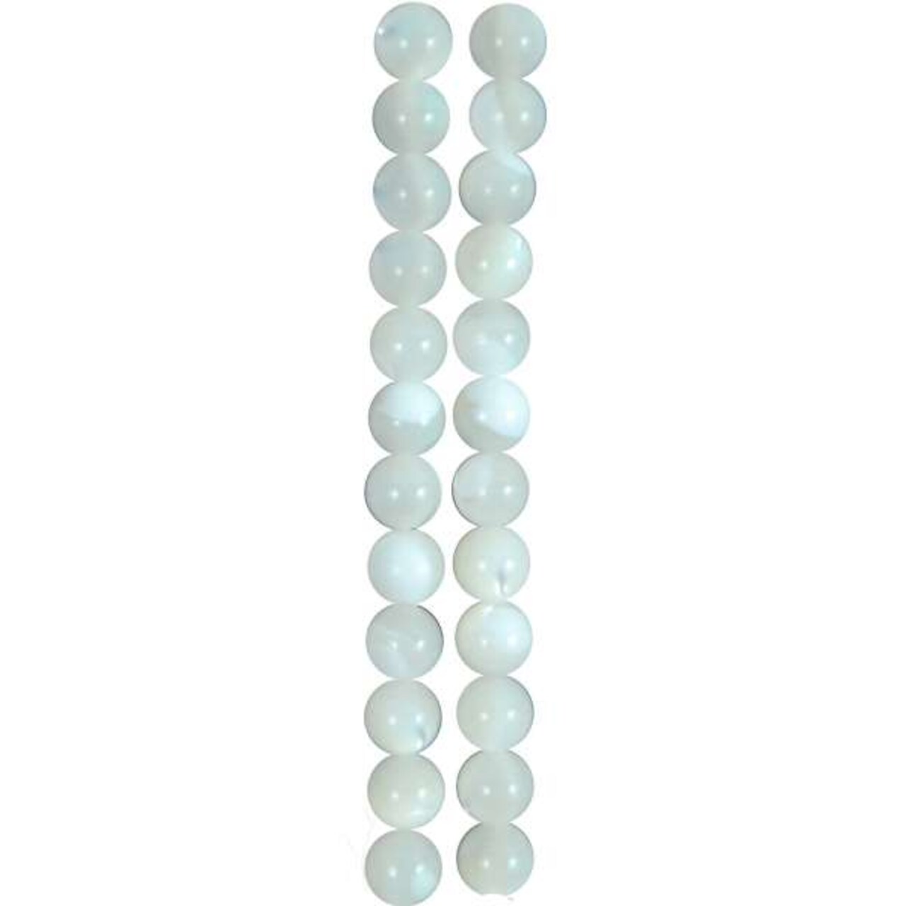 Sea Shell MOP 4mm Round Beads On 16" Strans (105-110 Beads) White